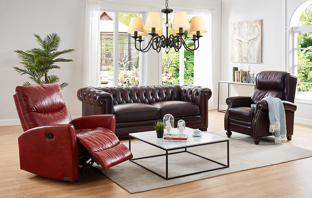 Red Leather Sofa