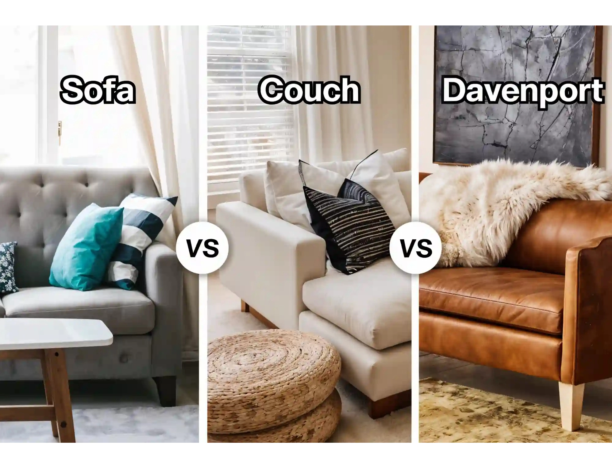 Sofa vs Couch vs Davenport: What’s the Difference?