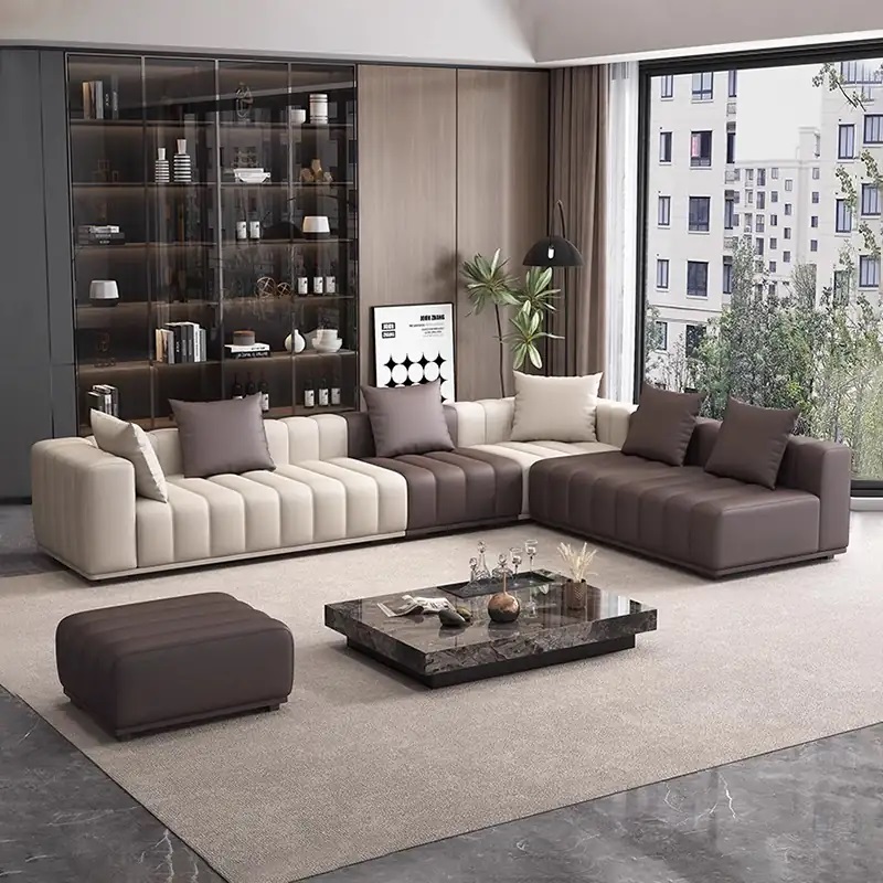 Contemporary-Leather-Sectional
